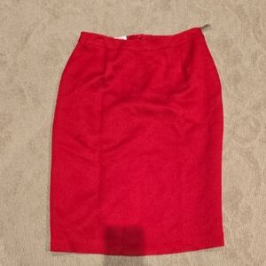 Talbots Red Pencil Skirt Knee-Length Cocktail